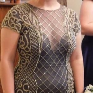 Fully beaded vintage style formal dress